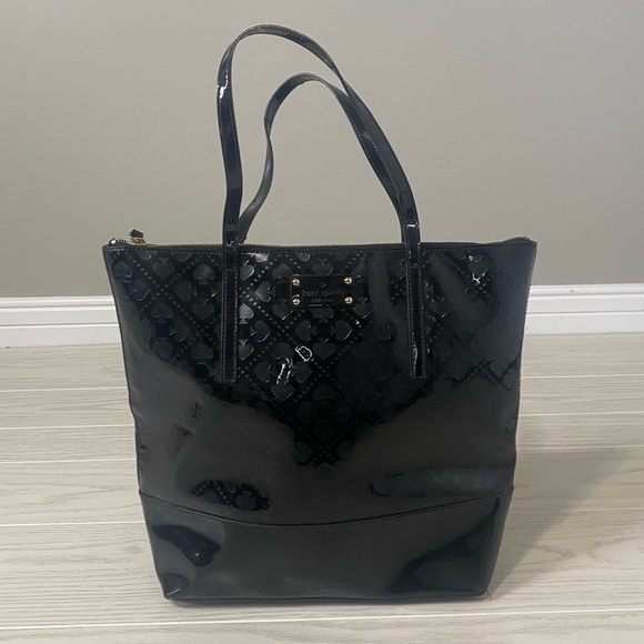 kate spade Bags Kate Spade Black Patent Leather Shoulder Tote Bag